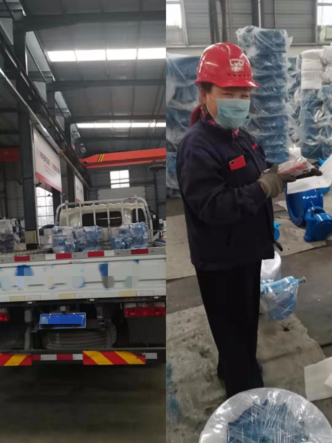 寒冬发货:管网伸缩式双偏心法兰蝶阀装车发往湖南